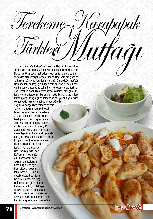 Terekeme-Karapapak Türkleri Mutfağı